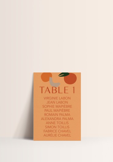 Plan de Table - Fruits d'été