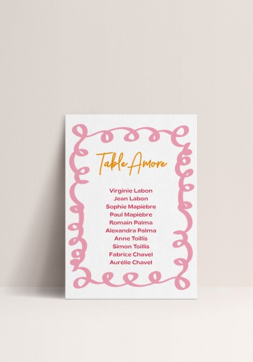 Plan de Table - Amore