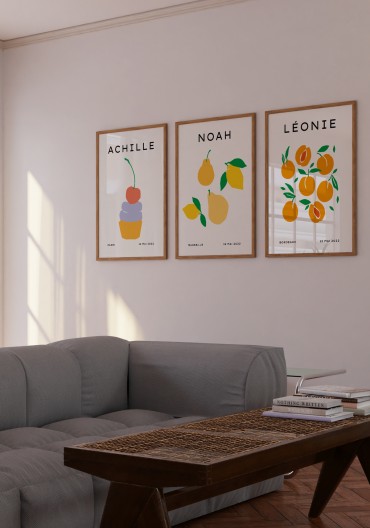 Poster naissance personnalisé - Tutti Frutti
