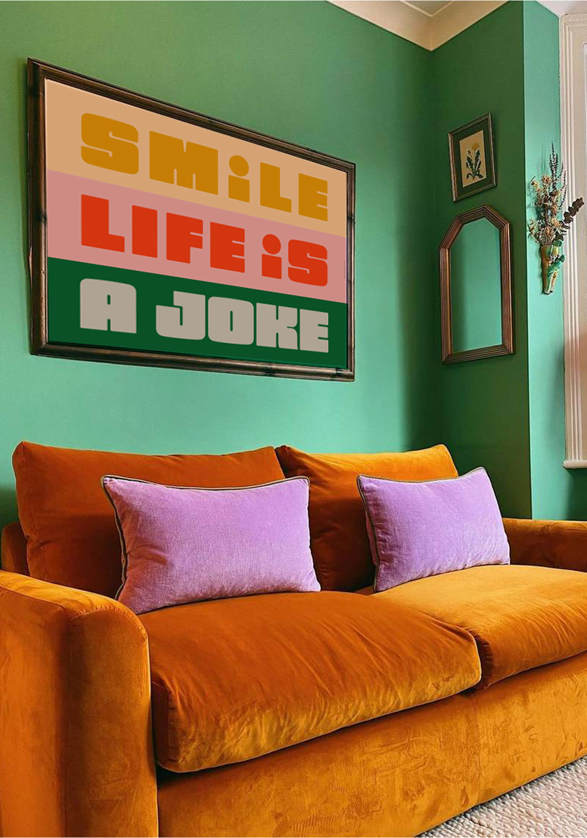 Mantra message and modern poster : Smile life is a Joke | Papier and Co