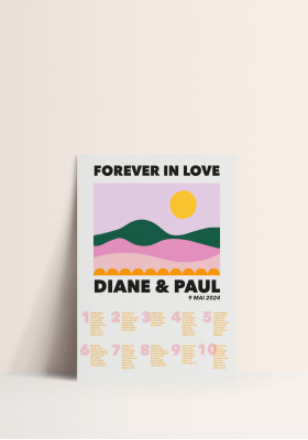 Seating plan poster- Forever in Love
