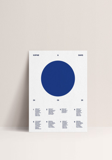 Plan de Table Poster - Bleu Absolu