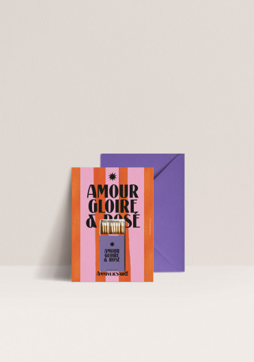Carte Anniversaire - Amour, gloire et Rosé